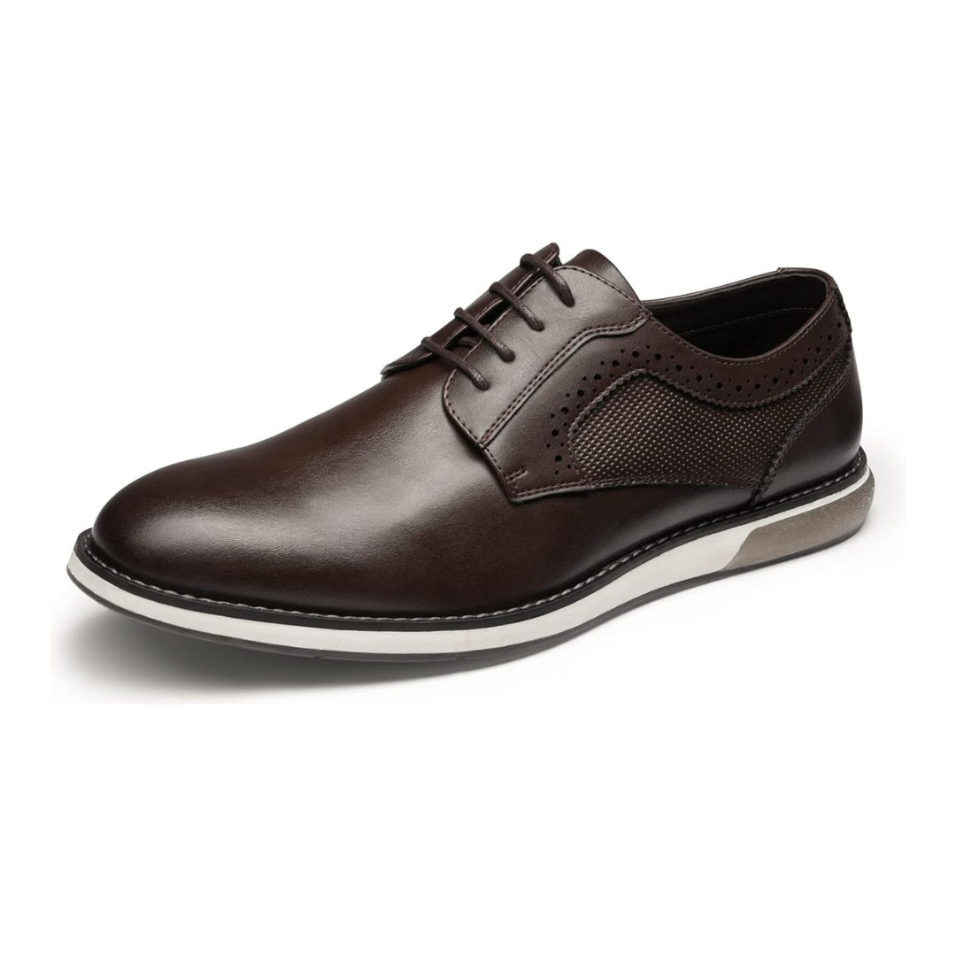 Sadoper Chaussures Oxford Homme à Bout Lisse Business et Formelles | Dark Brown