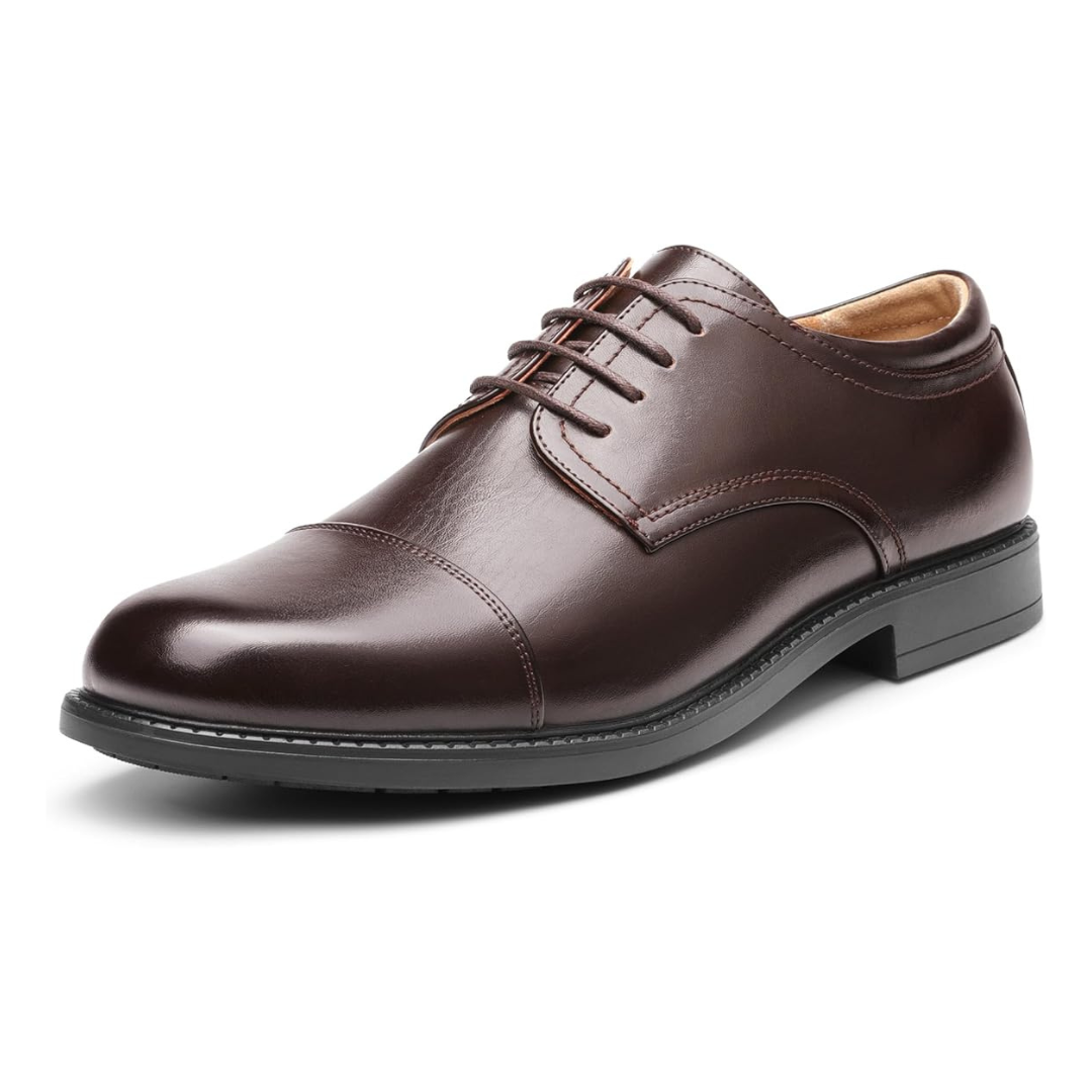 Sadoper Chaussures Formelles Homme Oxford Classiques à Lacets | Dark Brown