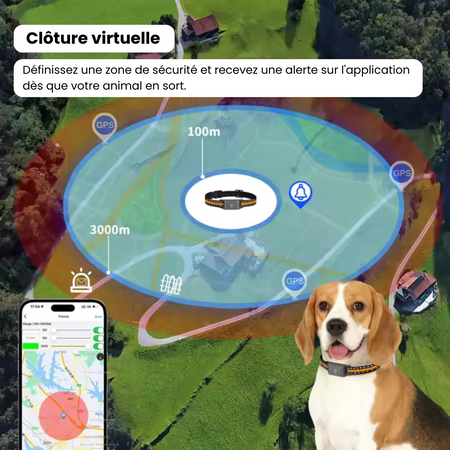 Collier de Suivi GPS Sadoper™ pour Chien – Zéro Abonnement, Suivi Illimité