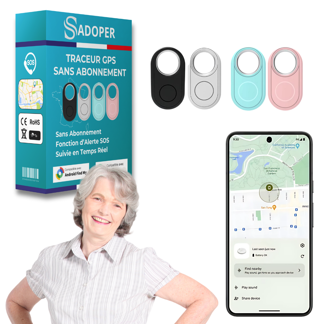 Tag GPS Senior Sans Abonnement - Compatible Android & iPhone – Protection 24/7