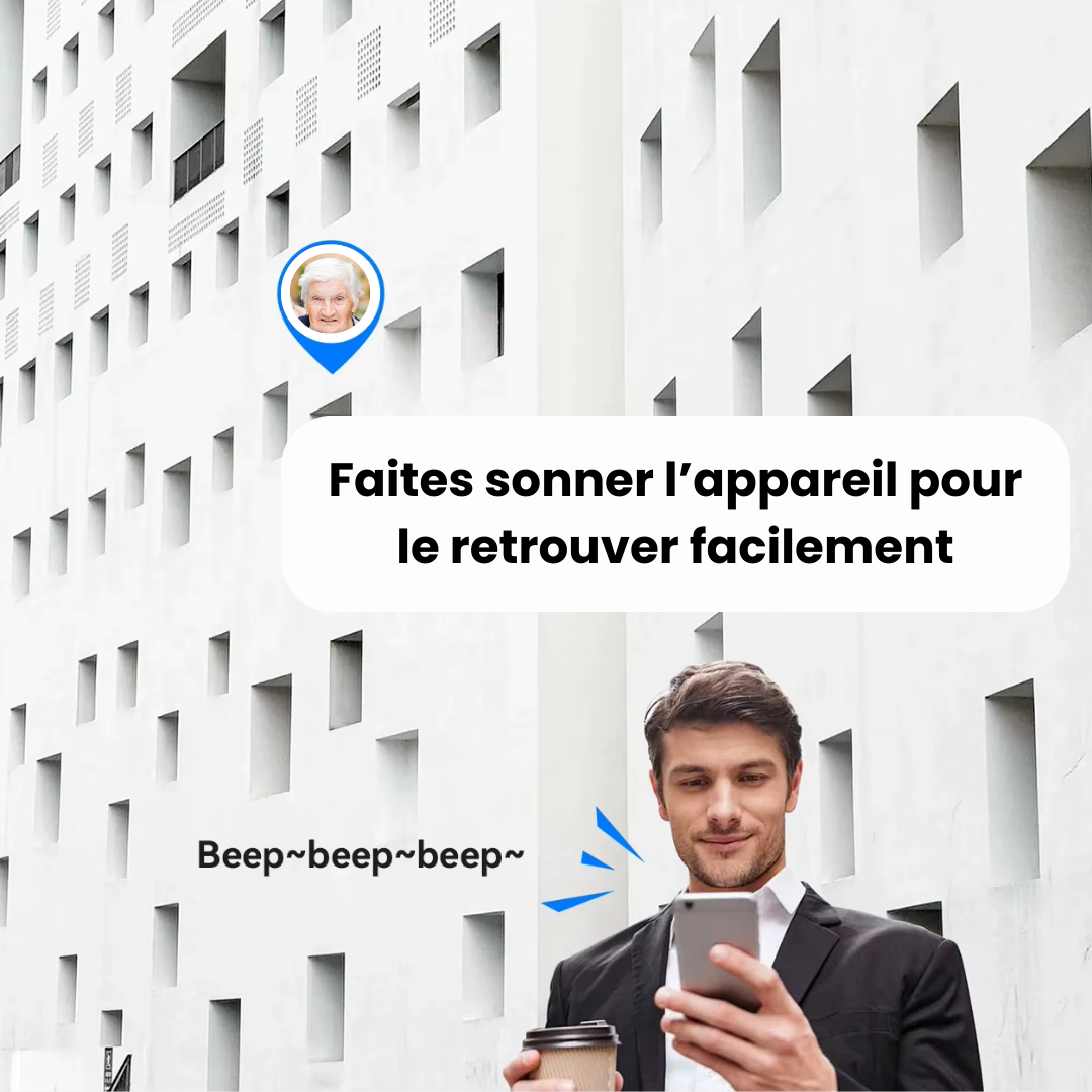 Traceur GPS Senior – Suivi en Temps Réel Sans Abonnement – Compatible uniquement iOS (iPhone, iPad, Mac)