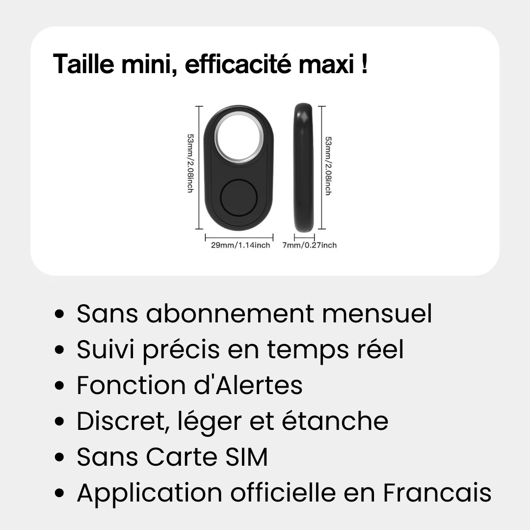 Tag GPS Senior Sans Abonnement - Compatible Android & iPhone – Protection 24/7