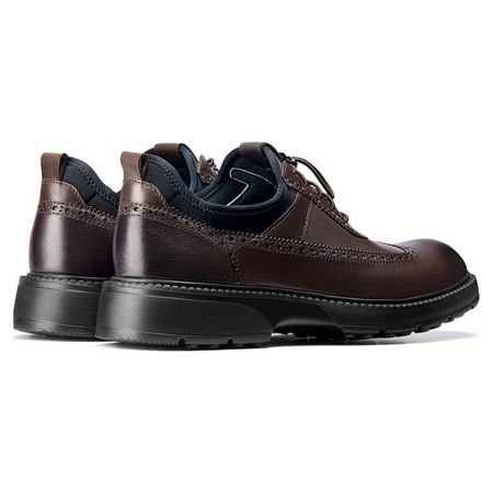 Sadoper Chaussures Formelles Homme Oxford Wingtip en Cuir Véritable | Marron Foncé