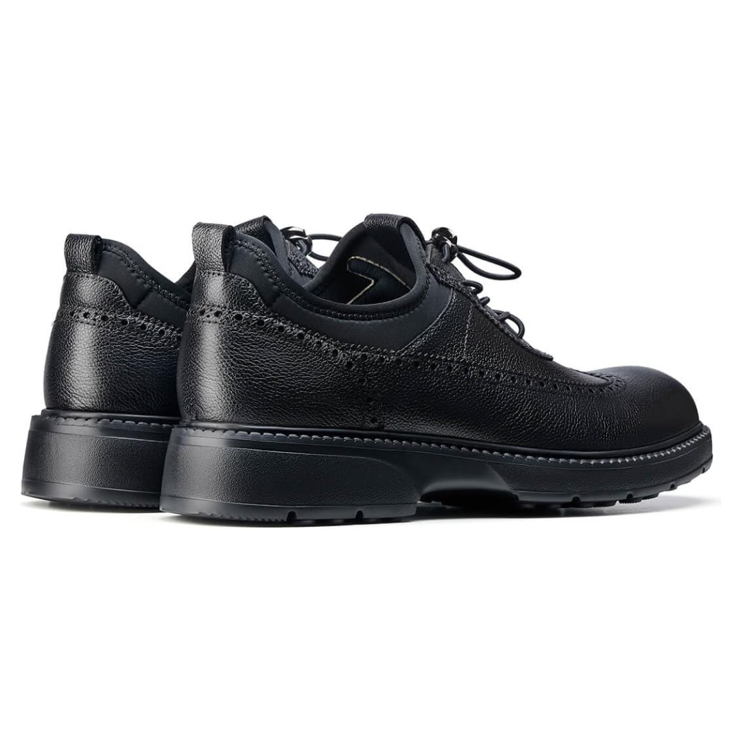 Sadoper Chaussures Formelles Homme Oxford Wingtip en Cuir Véritable | Noir