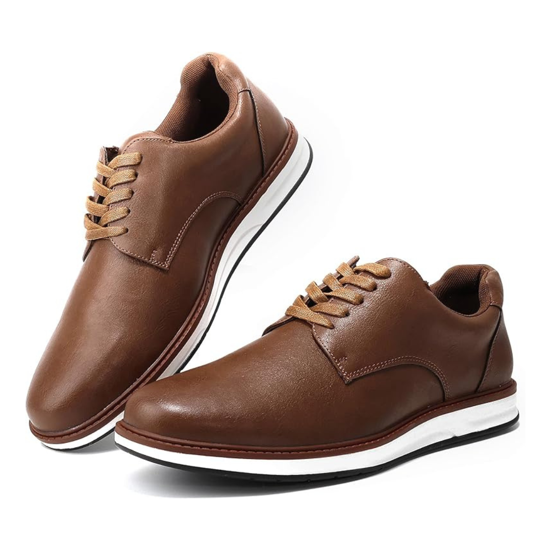 Sadoper Chaussures Brogues Homme à Bout Rond Classiques et Élégantes | Marron
