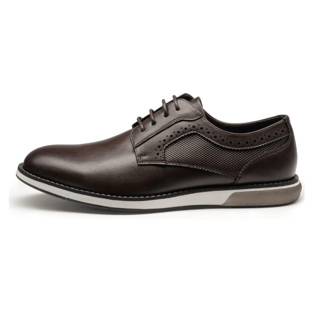 Sadoper Chaussures Oxford Homme à Bout Lisse Business et Formelles | Dark Brown