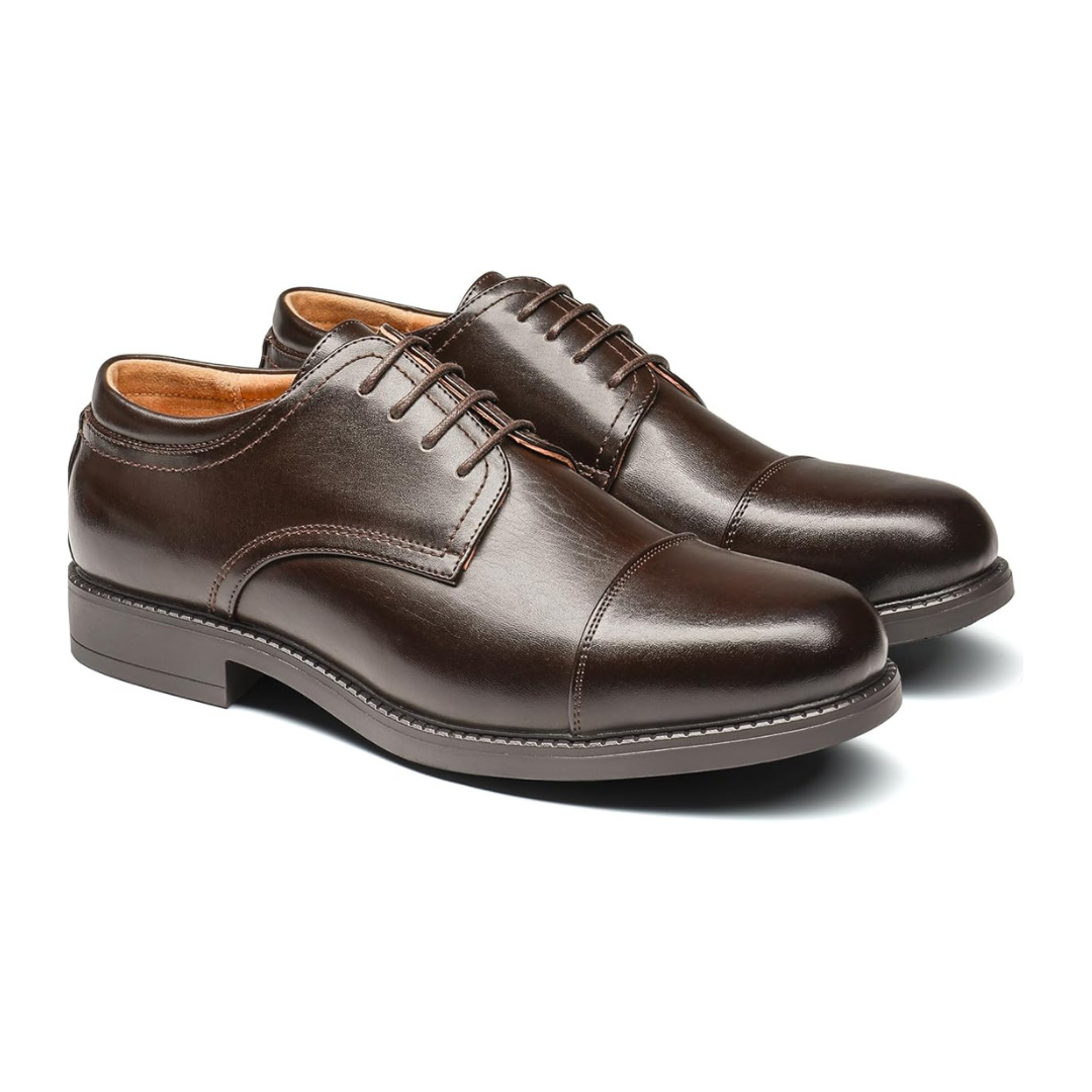 Sadoper Chaussures Formelles Homme Oxford Classiques à Lacets | Dark Brown