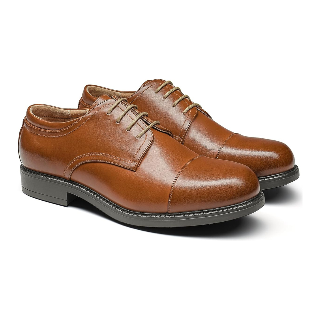 Sadoper Chaussures Formelles Homme Oxford Classiques à Lacets | Brown
