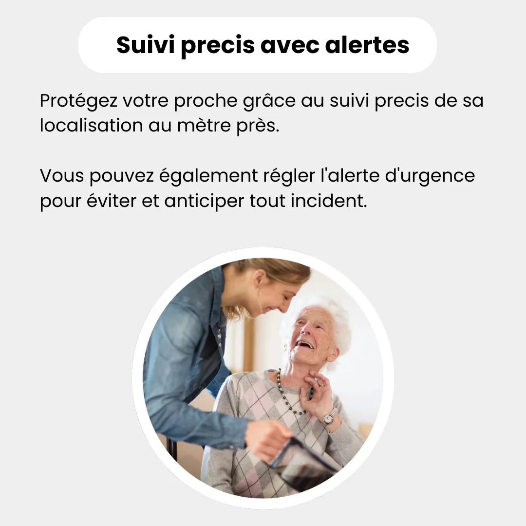 Tag GPS Senior Sans Abonnement - Compatible Android & iPhone – Protection 24/7