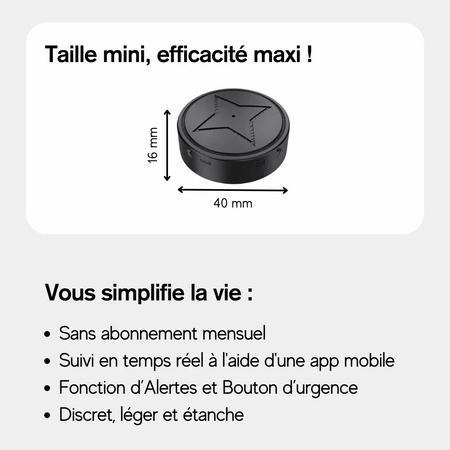 Traceur GPS Voiture Sans Abonnement - Magnétique & Discret avec Alertes