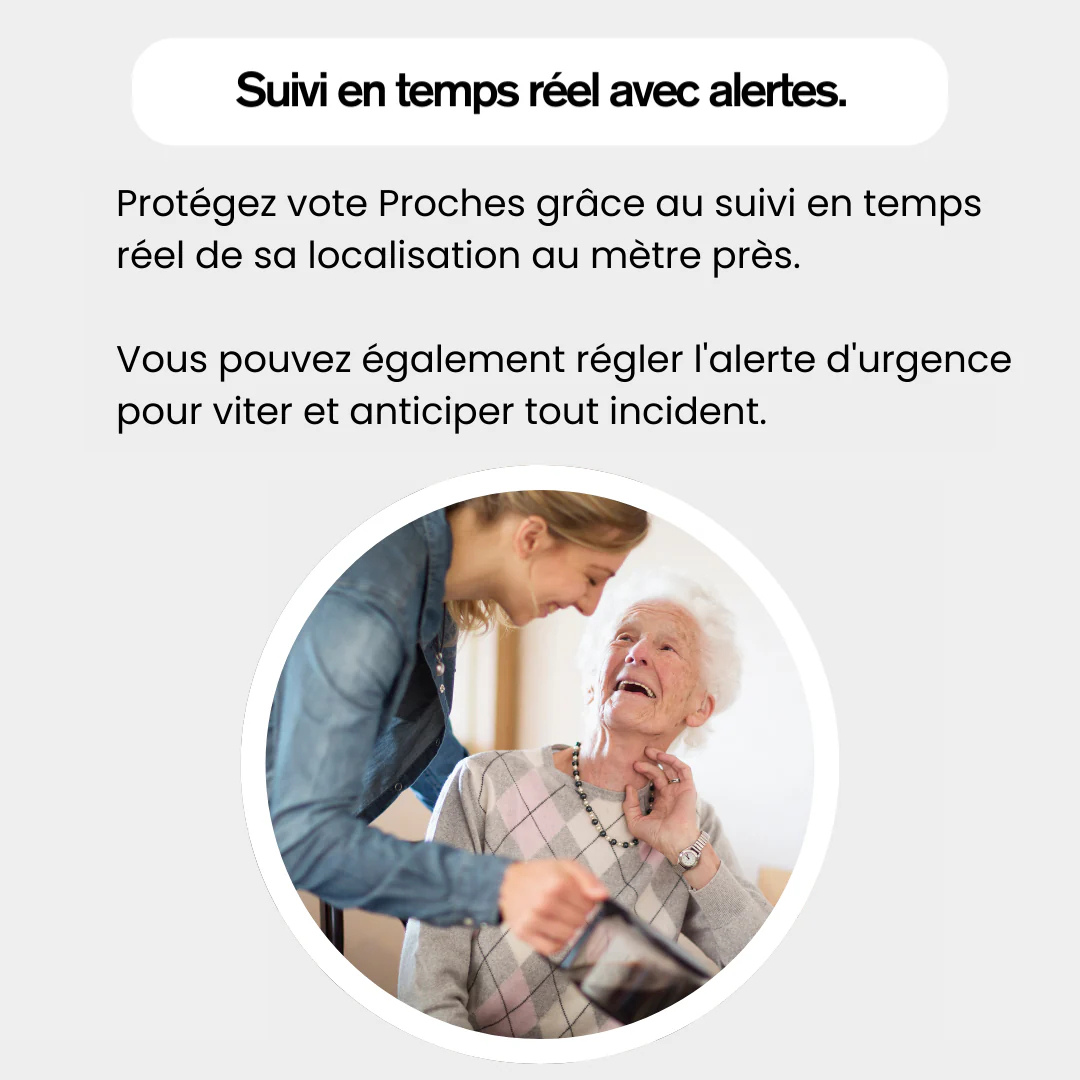 Traceur GPS Senior – Suivi en Temps Réel Sans Abonnement – Compatible uniquement iOS (iPhone, iPad, Mac)