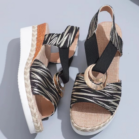 Éléganza™ | Sandales Compensées | Confort &amp; Style pour l’Été