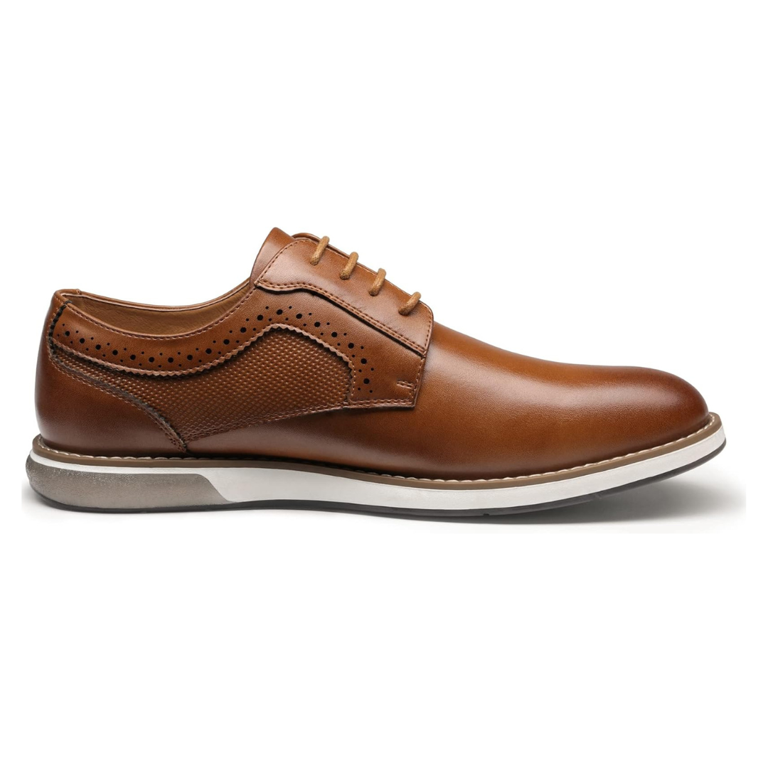Sadoper Chaussures Oxford Homme à Bout Lisse Business et Formelles | Brown