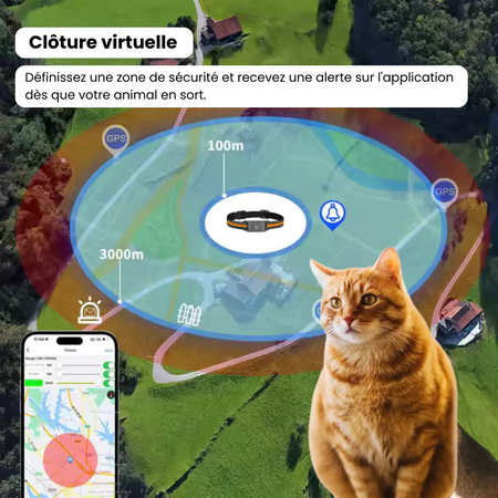 Sadoper™ Collier GPS pour Chat – Portée Illimitée, Sans Abonnement