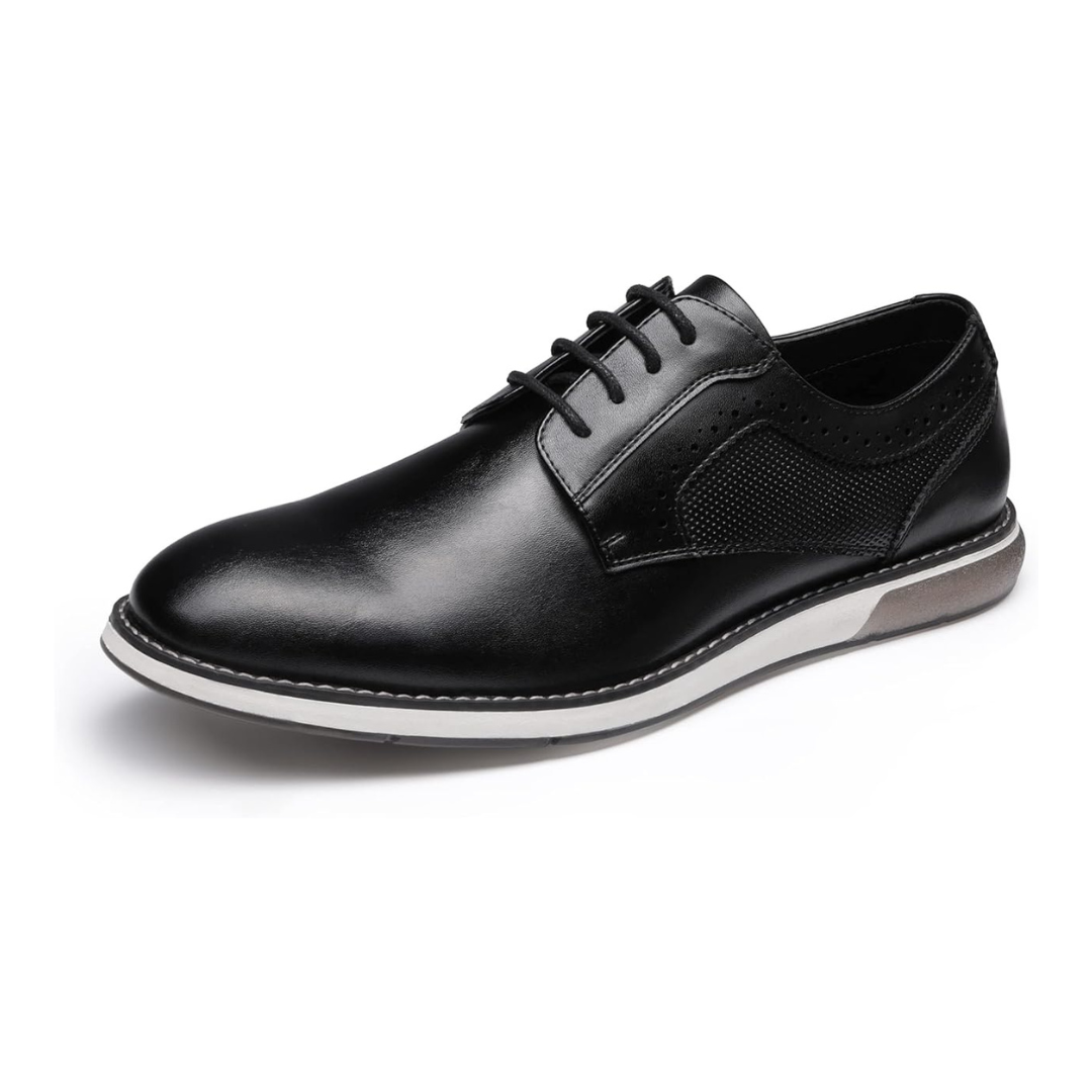 Sadoper Chaussures Oxford Homme à Bout Lisse Business et Formelles | Black