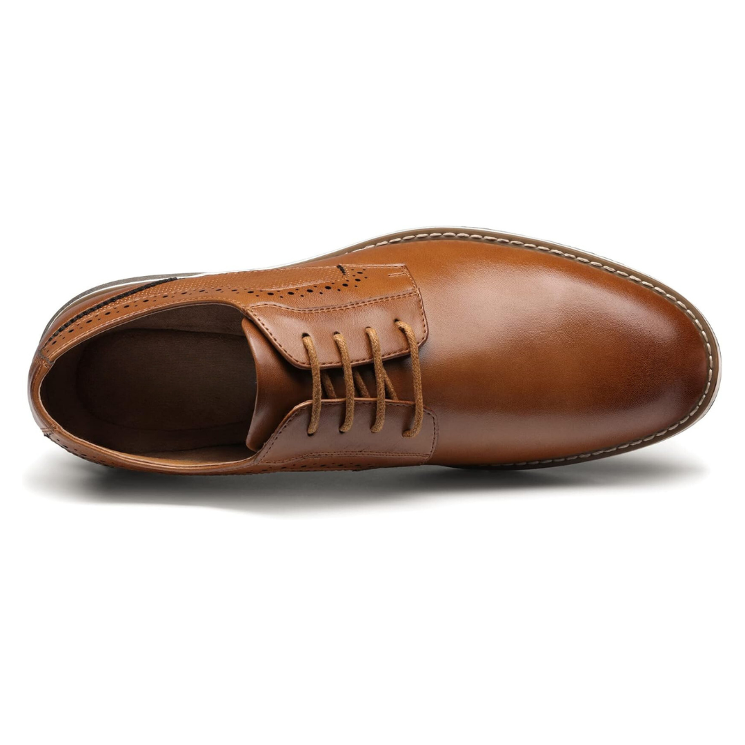 Sadoper Chaussures Oxford Homme à Bout Lisse Business et Formelles | Brown