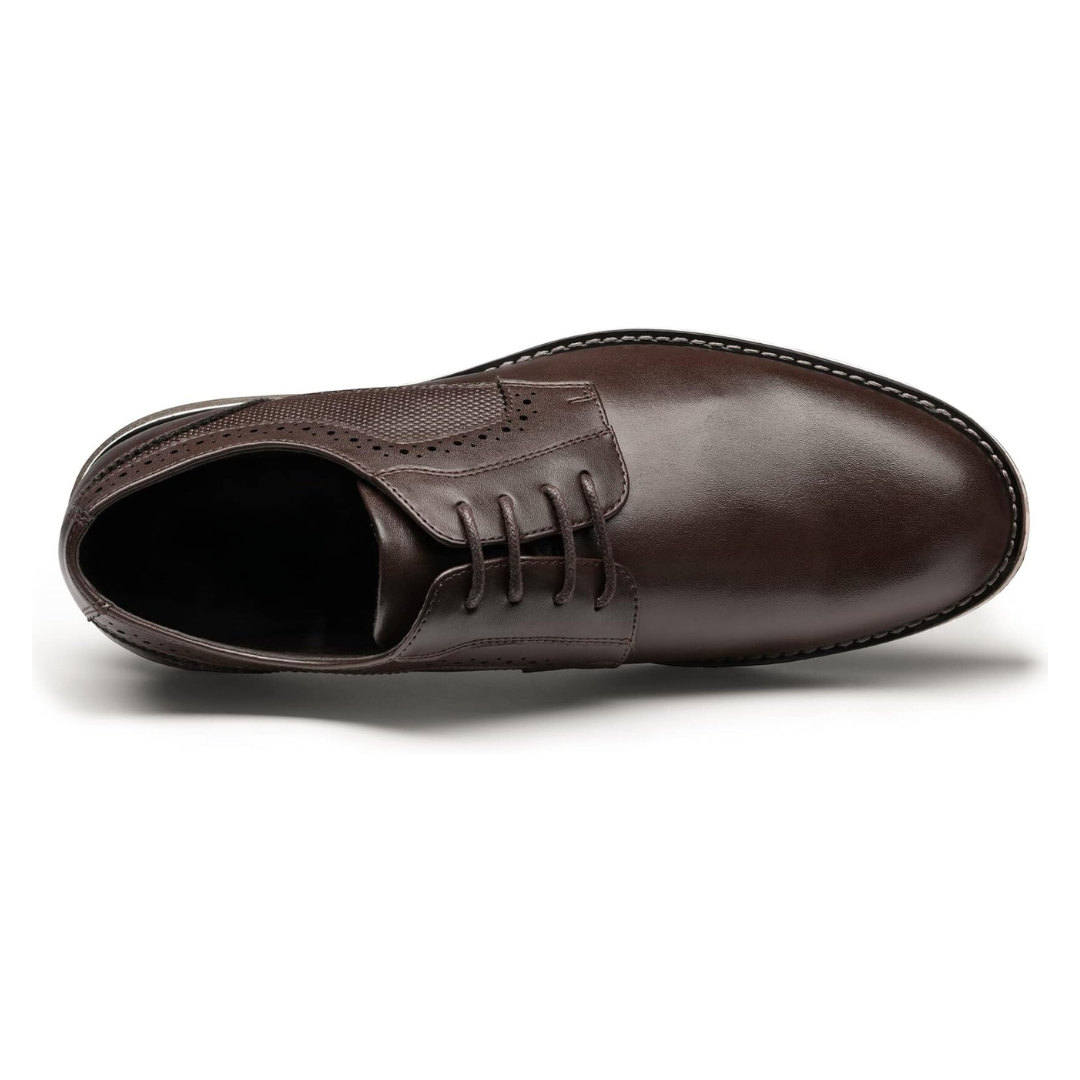 Sadoper Chaussures Oxford Homme à Bout Lisse Business et Formelles | Dark Brown
