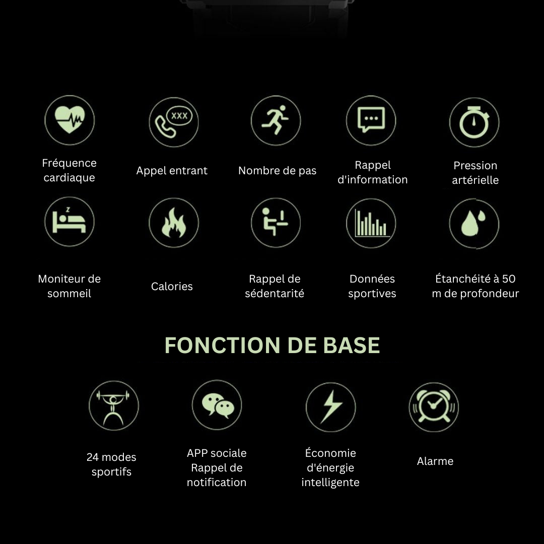 Montre Connectée Tactique Militaire – Ultra Résistante & Autonomie Longue Durée