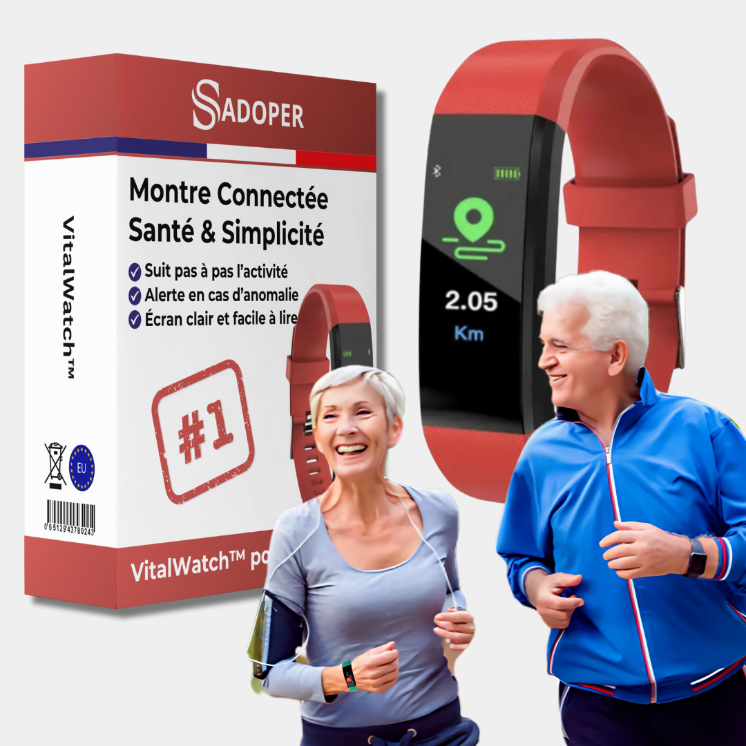 VitalWatch™ – Montre Connectée Santé & Simplicité pour Seniors