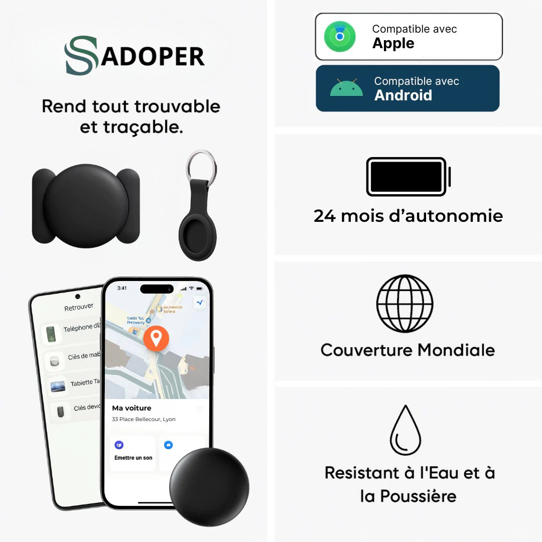 Traceur GPS Voiture Sans Abonnement Android & iOS Find My – Sécurité Antivol Sans Abonnement