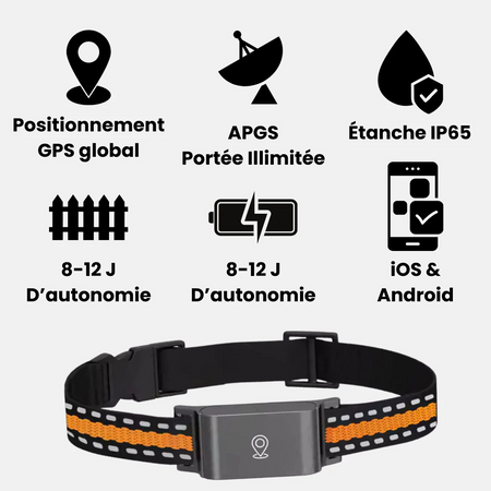 Collier GPS Sans Abonnement Sadoper™ – Portée Illimitée, Suivi Précis
