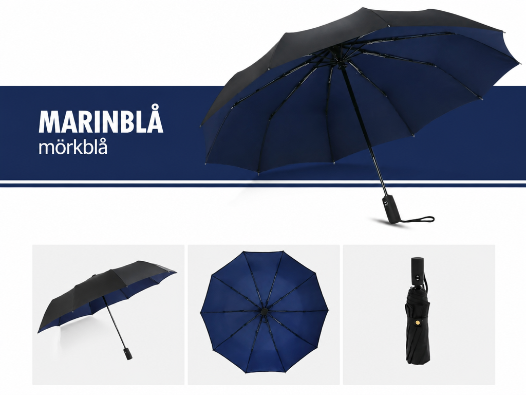 AeroShield paraply i olika vinklar