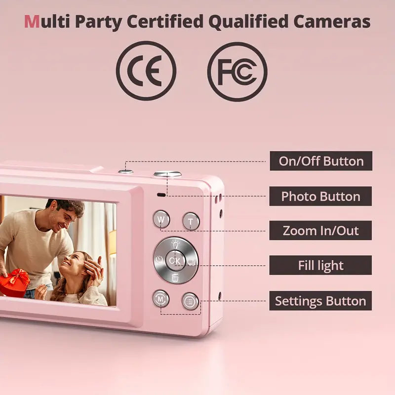 Appareil photo numérique vintage avec enregistrement vidéo 1080p- Appareil photo rétro léger et portable