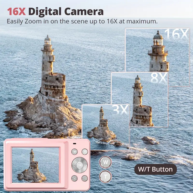 Appareil photo numérique vintage avec enregistrement vidéo 1080p- Appareil photo rétro léger et portable
