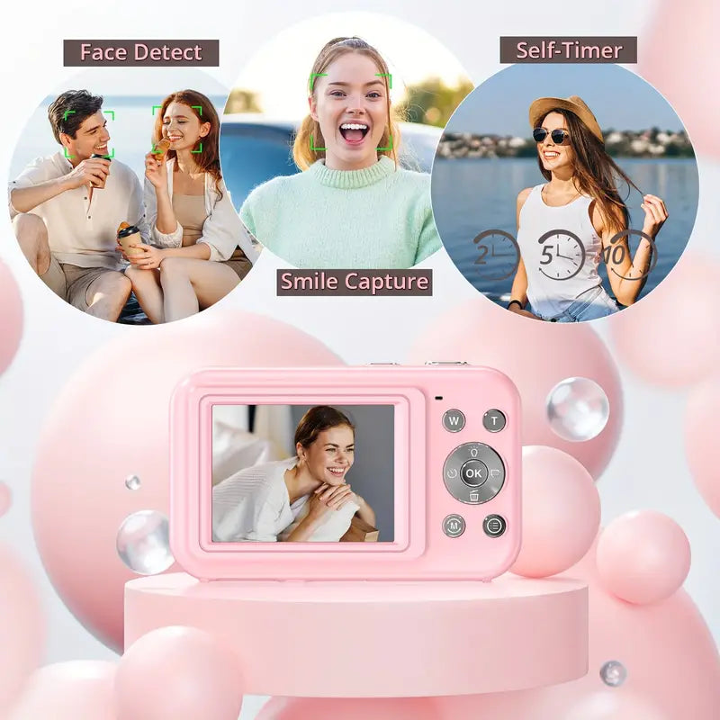 Appareil photo numérique vintage avec enregistrement vidéo 1080p- Appareil photo rétro léger et portable