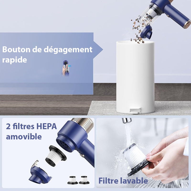 Sadoper™ – Aspirateur Voiture Sans Fil Puissant et Efficace