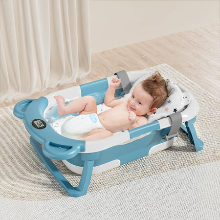 Sadoper™ – Baignoire Bébé Pliable avec Matelas Ergonomique, 0–24 Mois