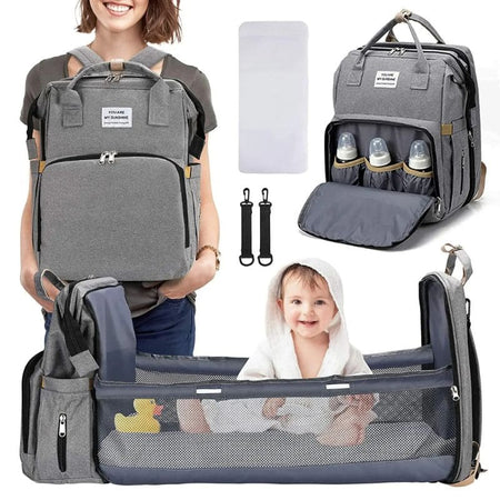 Sadoper™ – Sac à Langer Sac à Dos 3-en-1 avec Lit Bébé & Grande Capacité