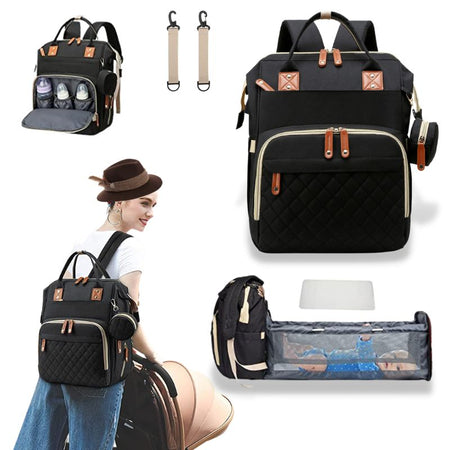 Sadoper™ – Sac à Langer Sac à Dos 3-en-1 avec Lit Bébé Portable