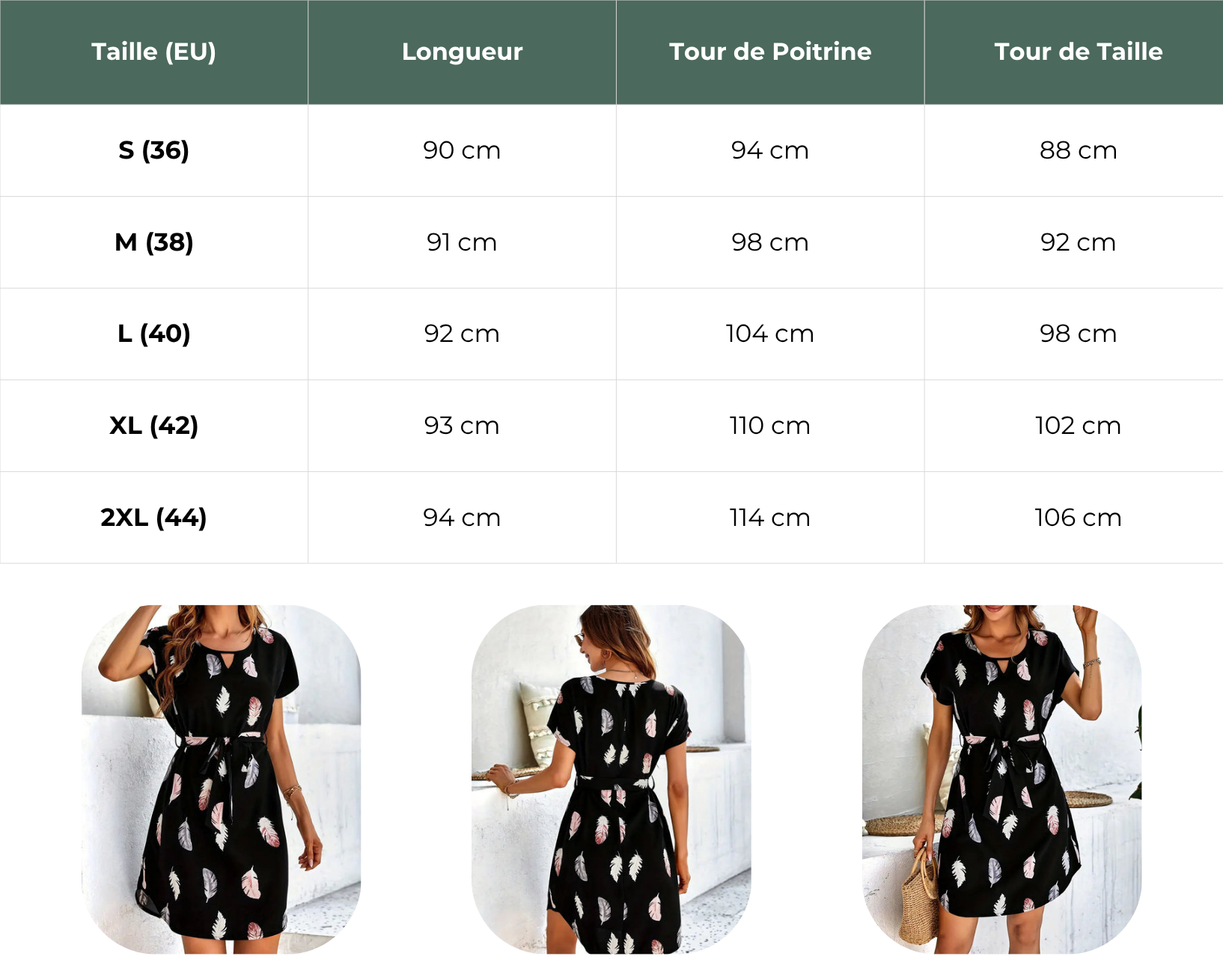 Sheryl – Robe femme élégante à col rond et coupe évasée (A-line)