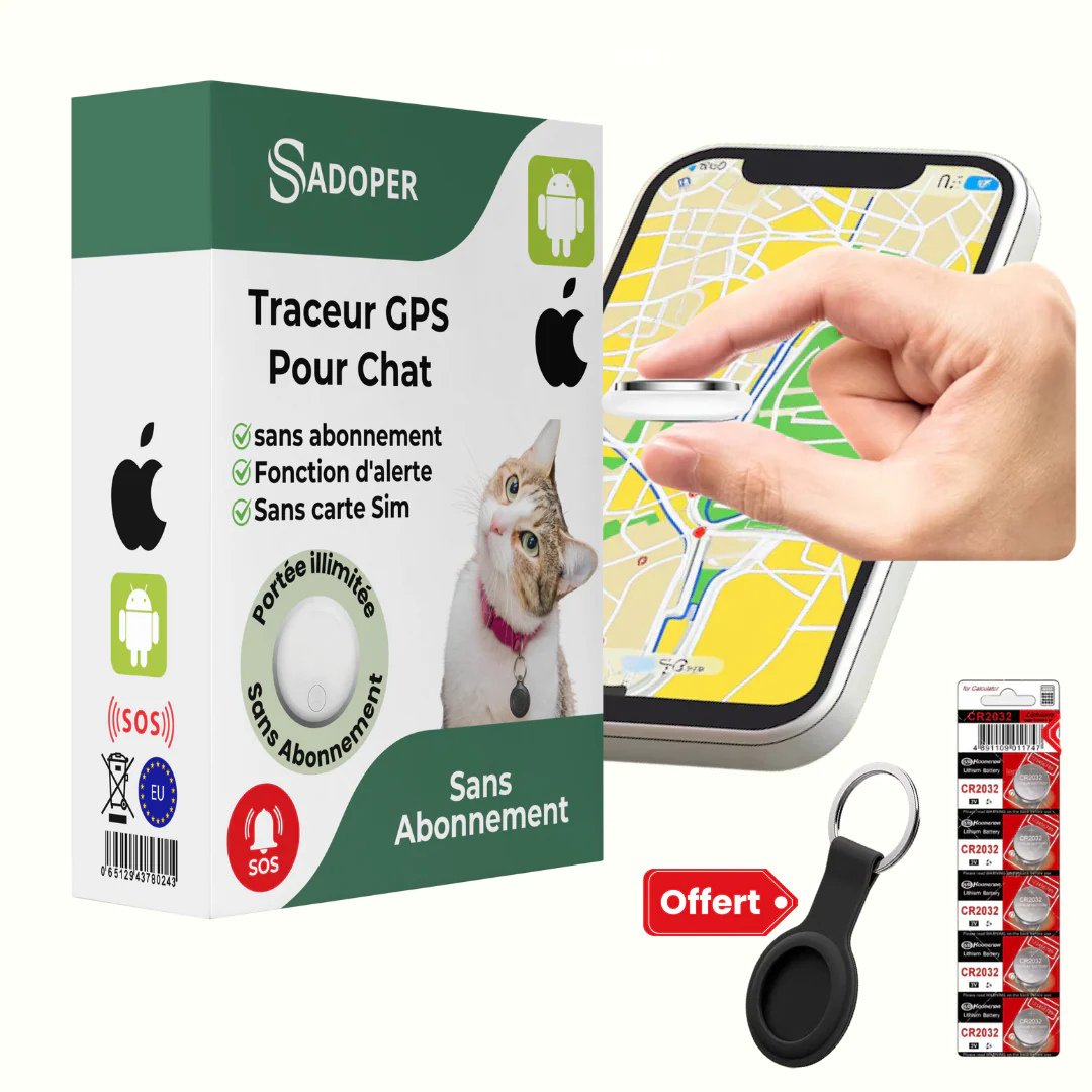 Sadoper™ | Traceur GPS pour Chat - ANDROID / iOS