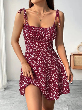 Edwina – Robe sans manches à imprimé fleuri
