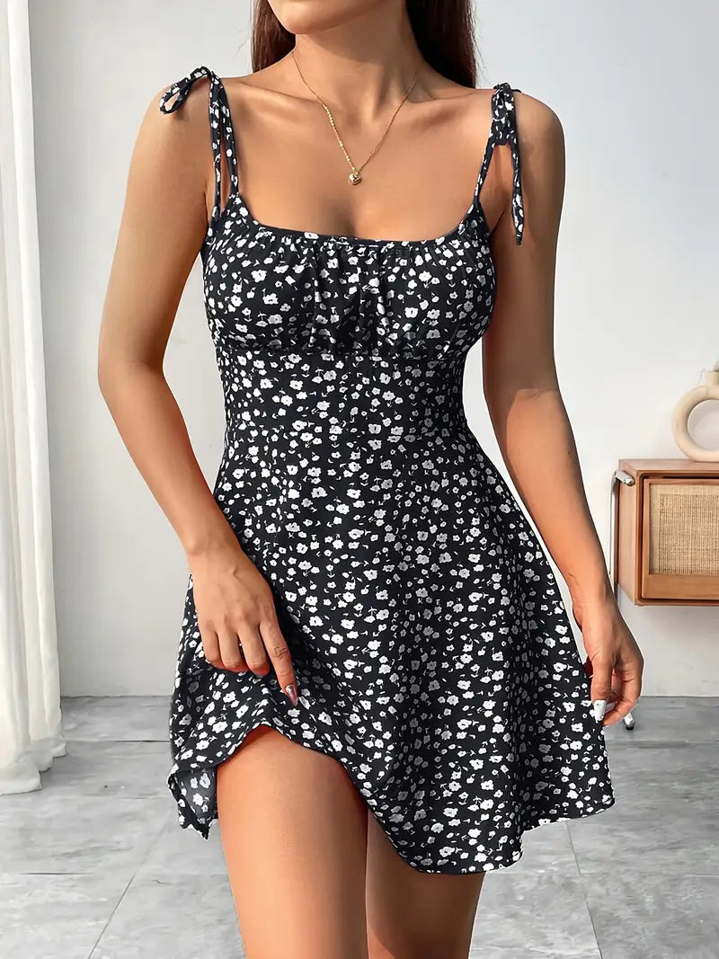 Edwina – Robe sans manches à imprimé fleuri