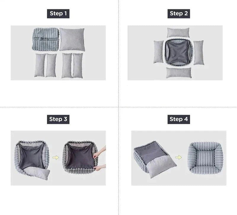 Lit rectangulaire en velours pour chien - Sadoper™